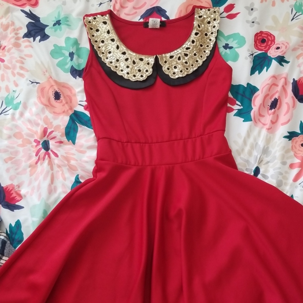 Sequin Collar Circle Dress